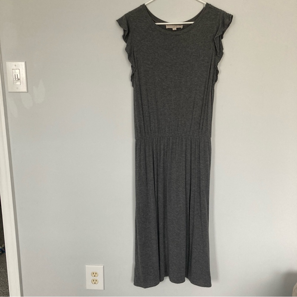 Gray Midi Dress | Loft | Medium